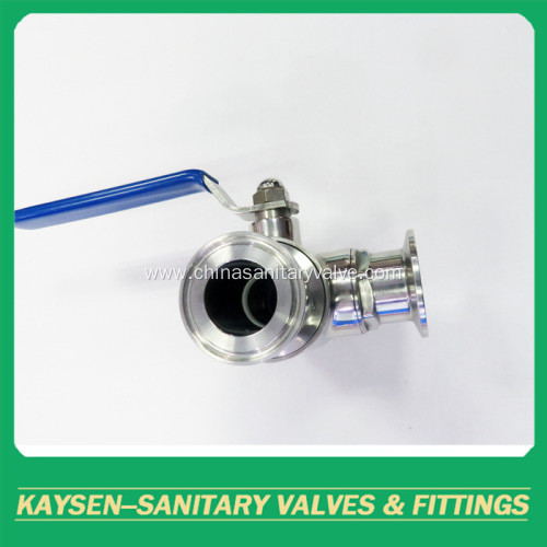 DIN Hygienic Manual Three Way Clamped Ball Valve